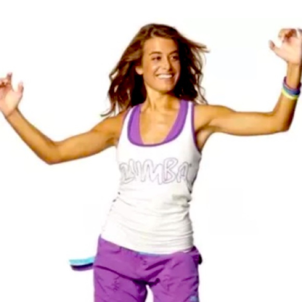 ⚡️2/25$⚡️Zumba Purple and White Tank Top